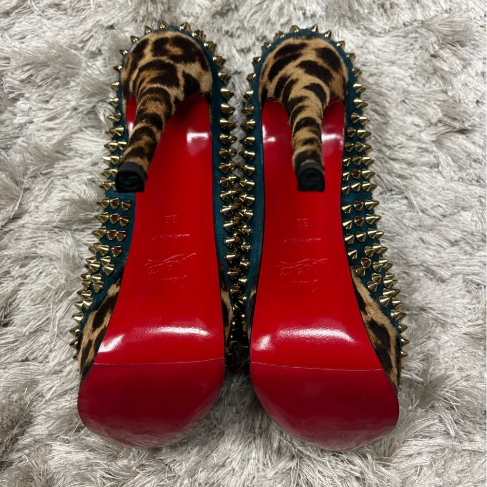 Christian Louboutin Women's Studded Peep-Toe Heels *Best fit size 8 - Picture 8 of 15